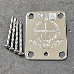 2014 FENDER USA 60TH ANNIVERSARY STRAT CHROME NECK PLATE FOR STRATOCASTER GUITAR