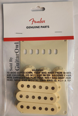 FENDER GUITAR AGED WHITE ACCESSORY KIT STRAT BACK PLATE KNOBS COVERS 0991998000