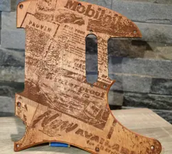 CUSTOM VINTAGE MOBILOIL TEXTURED BIRCH PICKGUARD FOR FENDER TELECASTER USA MADE