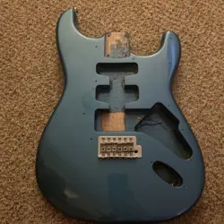 SQUIER 40TH ANNIVERSARY STRATOCASTER BODY WITH FENDER BRIDGE AND NECK PLATE.