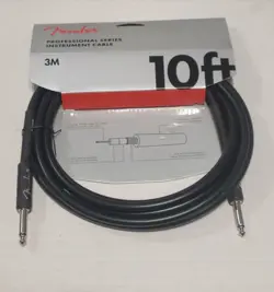 FENDER PROFESSIONAL SERIES INSTRUMENT CABLE 10FT 3M STRAIGHT BLACK