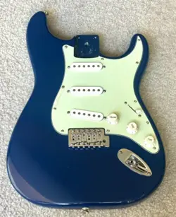 2000 BLUE SQUIER BY FENDER STRATOCASTER 60'S MINT GREEN 41MM BODY SSS GOOD!