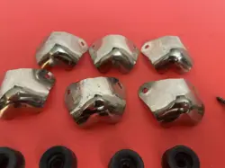 6 VINTAGE FENDER 15R SMALL AMPLIFIER CHROME METAL CORNER PIECES &FEET