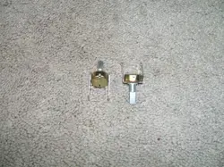 TWO GENUINE FENDER 50KB (LINEAR-TAPER) SNAP-IN POTENTIOMETERS, D-SHAFT