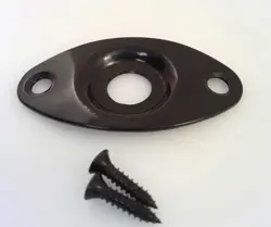 TRUE CUSTOM SHOP® BLACK RECESSED OVAL DENTED FOOTBALL JACK PLATE FOR FENDER