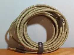 FENDER DELUXE TWEED GUITAR/INSTRUMENT CABLE STRAIGHT-RIGHT ANGLE 25' FT