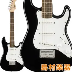 SQUIER BY FENDER MINI STRAT LAUREL FINGERBOARD BLACK MINI GUITAR BLACK