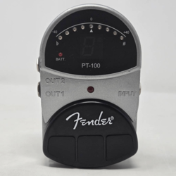 FENDER PT-100 CHROMATIC GUITAR TUNER PEDAL SILVER BLACK NO POWER SUPPLY