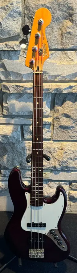 2001 FENDER STANDARD MIM JAZZ BASS MIDNIGHT WINE FINISH - EXCELLENT