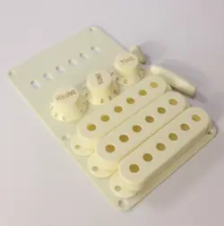 AGED WHITE STRAT ACCESSORY KIT KNOBS COVERS TIPS BACK PLATE FOR USA FENDER