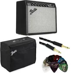 FENDER '65 PRINCETON REVERB 1 X 10-INCH 12-WATT TUBE COMBO AMP AND COVER BUNDLE