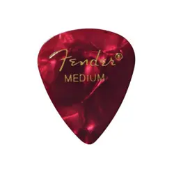 FENDER CELLULOID MEDIUM PICKS, RED MOTO, 351 SHAPE, PACK OF 12