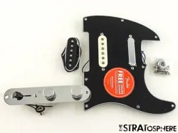 FENDER SQUIER PARANORMAL CUSTOM NASHVILLE STRAT LOADED PICKGUARD PUSH/PULL BLACK