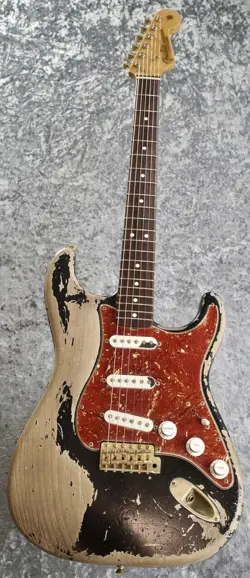 FENDER CUSTOM SHOP MBS '63 STRATOCASTER SUPER HEAVY RELIC BLACK BY KYLE MCMILLIN