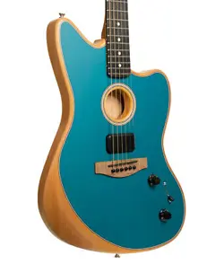 FENDER AMERICAN ACOUSTASONIC JAZZMASTER, EBONY FINGERBOARD - OCEAN TURQUOISE