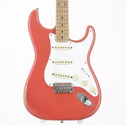 ELECTRIC GUITAR USED FENDER VINTERA ROAD WORN 50S STRATOCASTER FIESTA RED