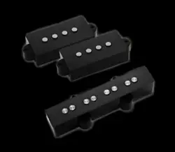 GUITAR PARTS GUITARHEADS PICKUPS - P & J BASS - PICKUP SET OF 2 - BLACK