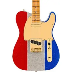 FENDER LIMITED EDITION BUCK OWENS TELECASTER GUITAR RED,SILVER,BLUE SPARKLE