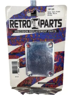 RETRO PARTS METAL NECK PLATE FENDER STYLE CHROME
