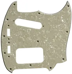 PICKGUARD FOR FENDER KURT COBAIN MUSTANG HS STYLE GUITAR 4-PLY-IVORY WHITE PEARL