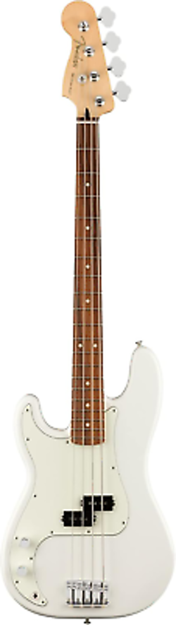 FENDER PLAYER PRECISION BASS, POLAR WHITE, LEFT-HANDED, PAU FERRO FINGERBOARD