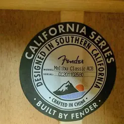 FENDER MALIBU CLASSIC AGED CHERRY BURST ALL SOLID ACOUSTIC ELECTRIC GUITAR GUITA