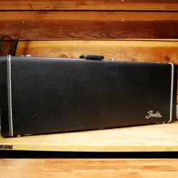 FENDER CLASSIC WOOD STRATOCASTER TELECASTER BLACK HARD CASE TELE ELECTRIC GUITAR