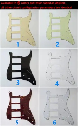 PREWIRED LOADED STRAT PICKGUARD HHH AINICO 5 HUMBUCKER PICKUPS SET FOR FENDER ST