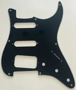 3 PLY BLACK GUITAR PICKGUARD FIT FENDER 8 SCREWS STRATOCASTER START HSS STYLE