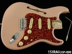 FENDER FSR AMERICAN PROFESSIONAL II THINLINE STRAT LOADED BODY ASH SHELL PINK