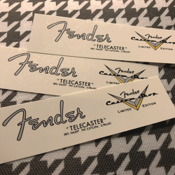 3PCS FENDER TELE DECAL WATERSLIDE TRANSFER GUITAR HEAD HEADSTOCK LOGO STICKER