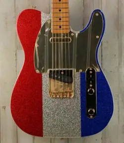NEW FENDER BUCK OWENS TELECASTER - RED/SILVER/BLUE SPARKLE (051)