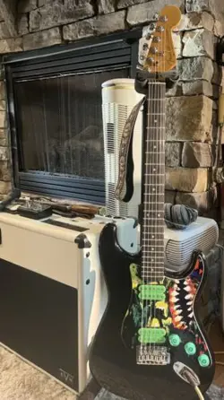 FENDER STRATOCASTER SQUIRE ELECTRIC GUITAR BLACK CUSTOM