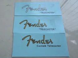 3PCS FENDER CUSTOM TELECASTER GUITAR HEADSTOCK NECK WATER SLIDE TRANSFER DECALS