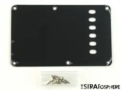 FENDER VINTERA II 70S RI STRATOCASTER STRAT TREMOLO COVER, BLACK 1 PLY PLATE.
