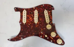 LOADED PICKGUARD FOR LEFT HANDED FENDER STRATOCASTER GUITAR, TORTOISE SHELL