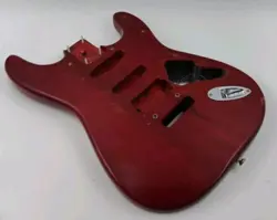 2005 FENDER SQUIER TRANS RED SATIN FAT STRATOCASTER DELUXE MAHOGANY STRAT BODY