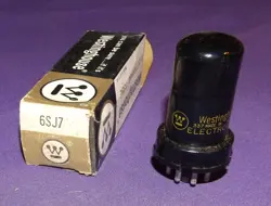 NOS WESTINGHOUSE 6SJ7 BLACK METAL TUBE FOR TWEED FENDER PRINCETON CHAMP AMP
