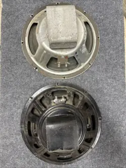 2 EMINENCE SPEAKERS FENDER 10 SILVER BLACK ALNICO 8OHM NEED REBUILD SUPER REVERB