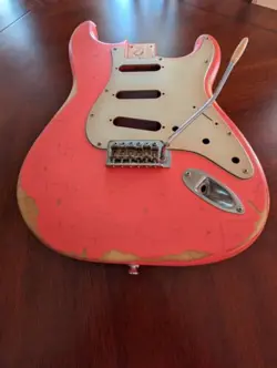 HEAVY AGED RELIC STRATOCASTER SQUIRE BY FENDER , TAHITIAN CORAL