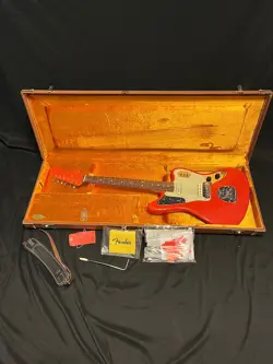 2008 FENDER AMERICAN VINTAGE '62 REISSUE THIN SKIN JAGUAR FIESTA RED W/OHSC