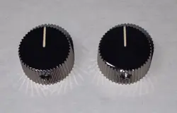 2 - PN 006927900 FENDER SUPER-SONIC GUITAR AMP BLACK CHROME KNOBS NOS NEW RARE!