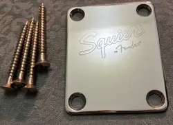 FENDER SQUIER STRATOCASTER TELECASTER ENGRAVED NECK PLATE & SCREWS. US SELLER.