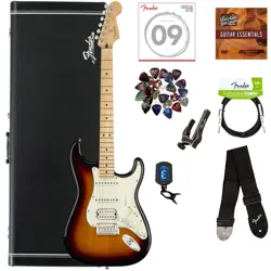 FENDER PLAYER STRATOCASTER HSS, MAPLE - 3-COLOR SUNBURST W/ HARD CASE