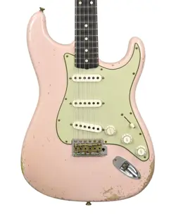 FENDER CUSTOM SHOP MASTERBUILT 63 STRAT RELIC BY DENNIS GALUSZKA IN SHELL PINK
