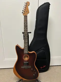 FENDER AMERICAN ACOUSTASONIC JAZZMASTER ALL-MAHOGANY - BOURBON BURST