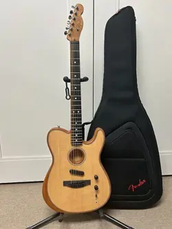 FENDER AMERICAN ACOUSTASONIC TELECASTER ACOUSTIC ELECTRIC GUITAR - NATURAL