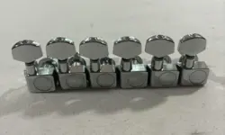 1999 FENDER STRATOCASTER STANDARD INLINE-6 TUNING PEGS TUNERS TWO-PIN CHROME