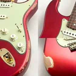 FENDER CUSTOM SHOP 2023 USED 1964 STRATOCASTER RELIC CANDY APPE RED BUILD BY