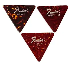 VINTAGE GUITAR PICKS-1970’S FENDER 355-LARGE TRIANGLES- ALL GAUGES-LOT OF 3-NOS